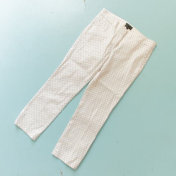 J Crew Campbell Micro Triangle Print White Ankle Pants Size 4 - Picture 1 of 8